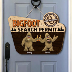 Bigfoot Search Permit, Personalized Custom Shaped Wooden Sign, Gift For Camping Lovers